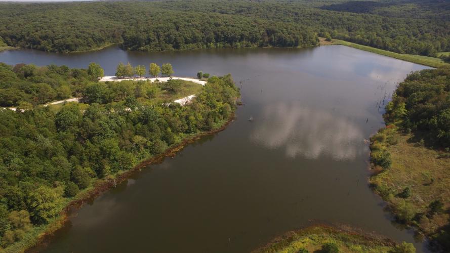 Aerial photo at Ben Branch Lake, Osage County